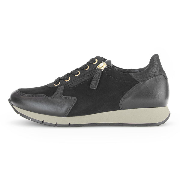 GABOR Sort skind/ruskind sneaker,