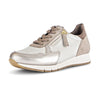 GABOR Latte/puder skind sneaker med guld,