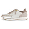 GABOR Latte/puder skind sneaker med guld,