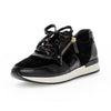 GABOR sort skind/ruskind sneaker med lak,