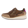 GABOR Brun ruskind + stretch sneaker,